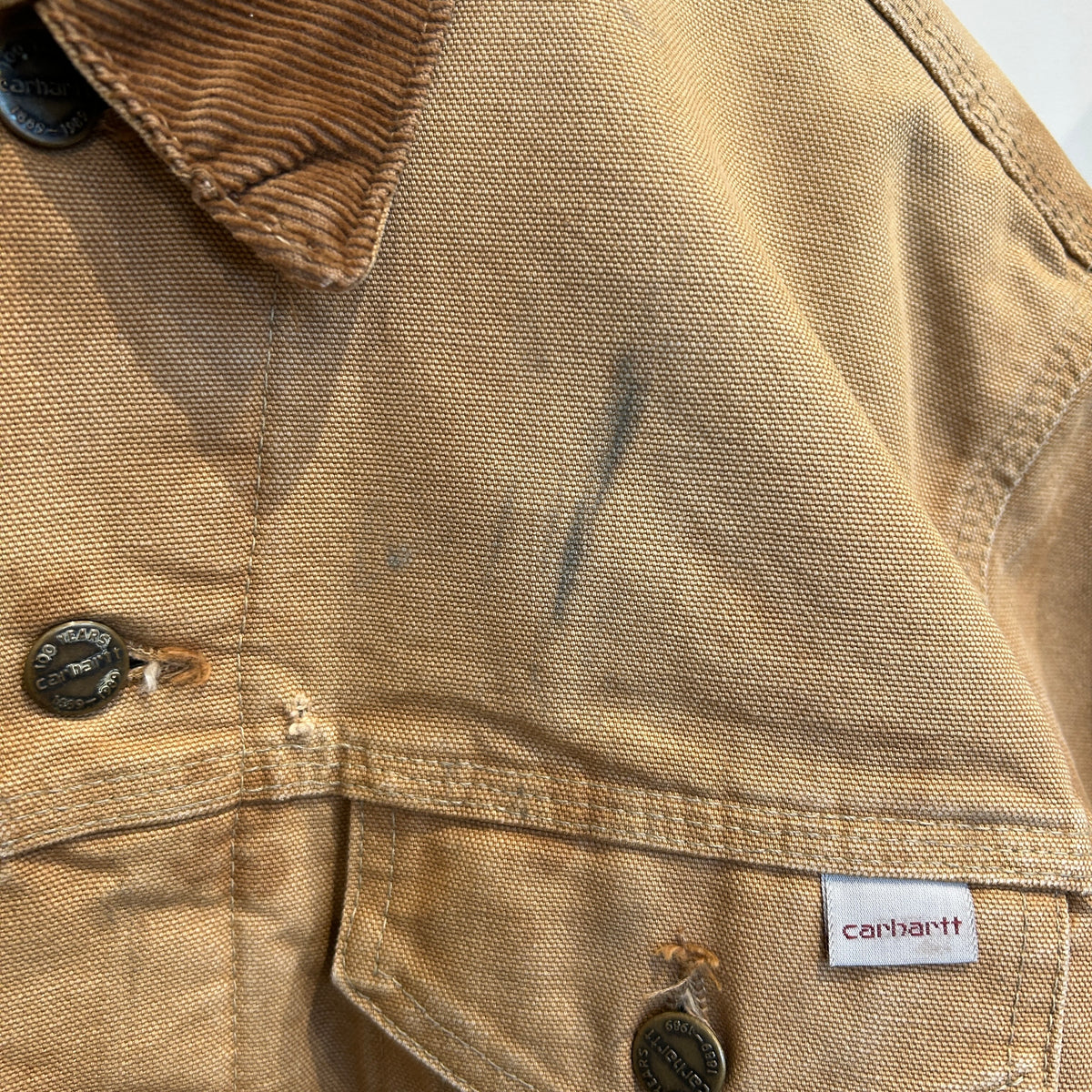 90's Carhartt カーハート ダック トラッカージャケット ベージュ (サイズ不明)/C1671J-SO