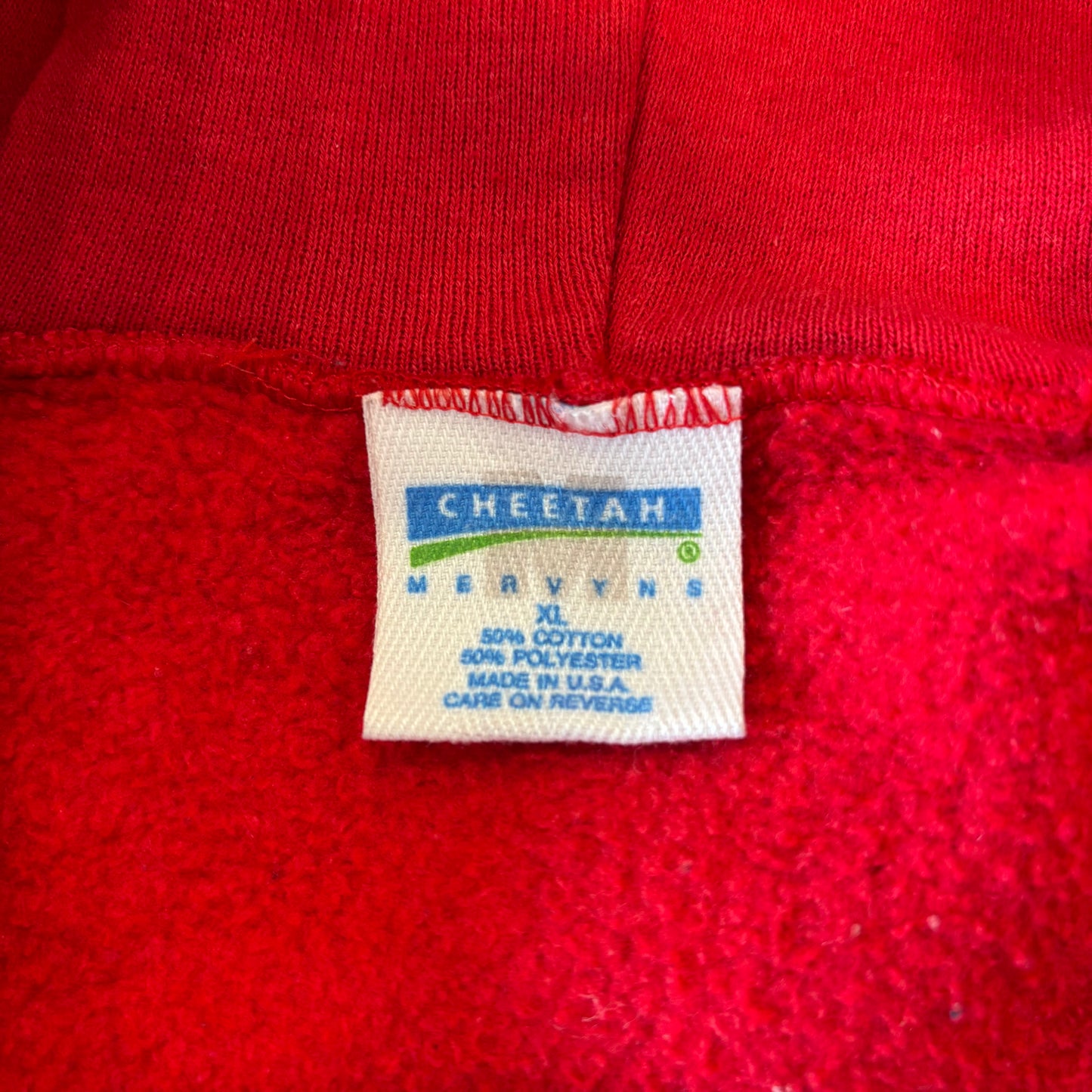 90's CHEETAH 無地 スウェット ジップフーディー 赤 (XL) /B3463S-SO