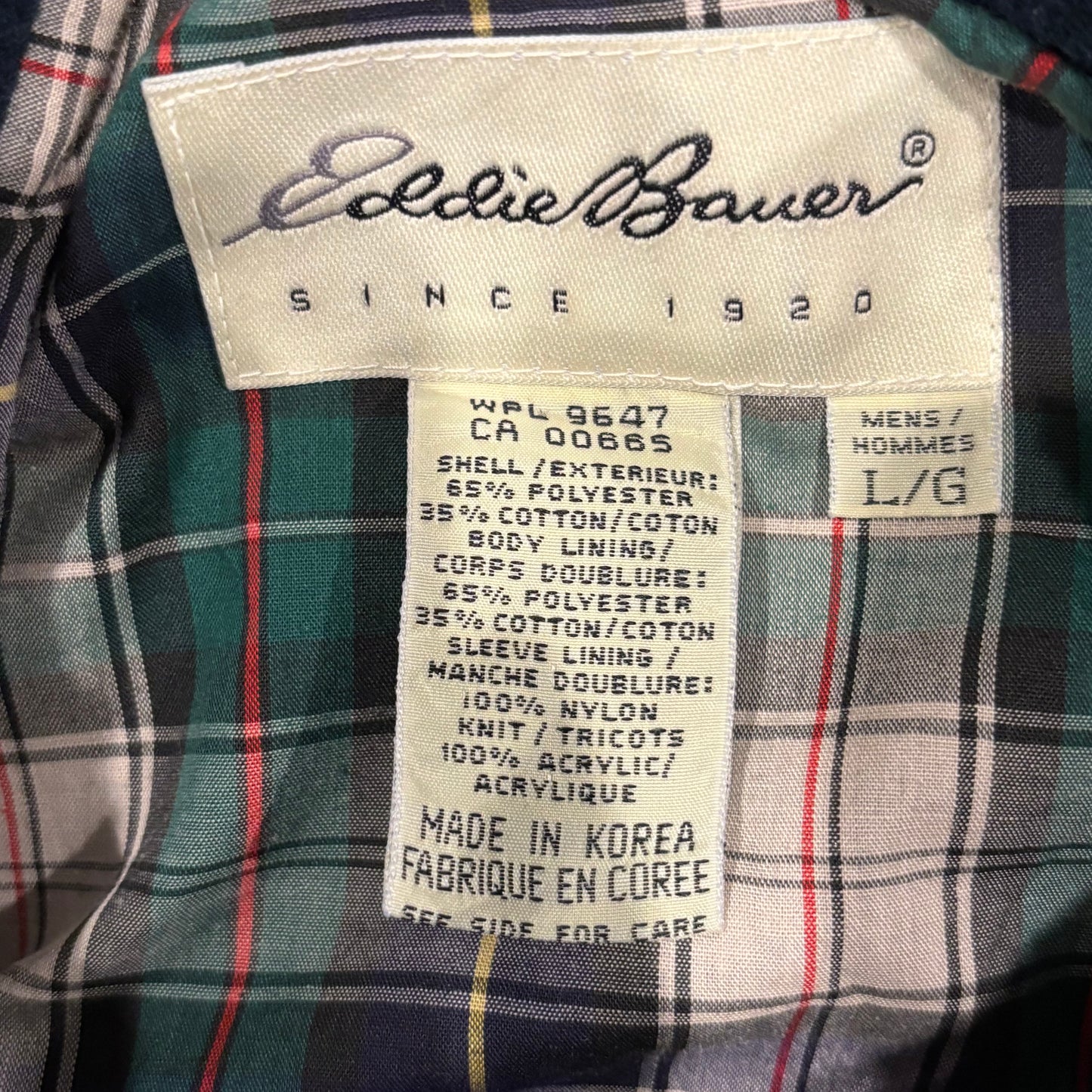 00's Eddie Bauer スウィングトップ 紺 (L)/A8200O-SO