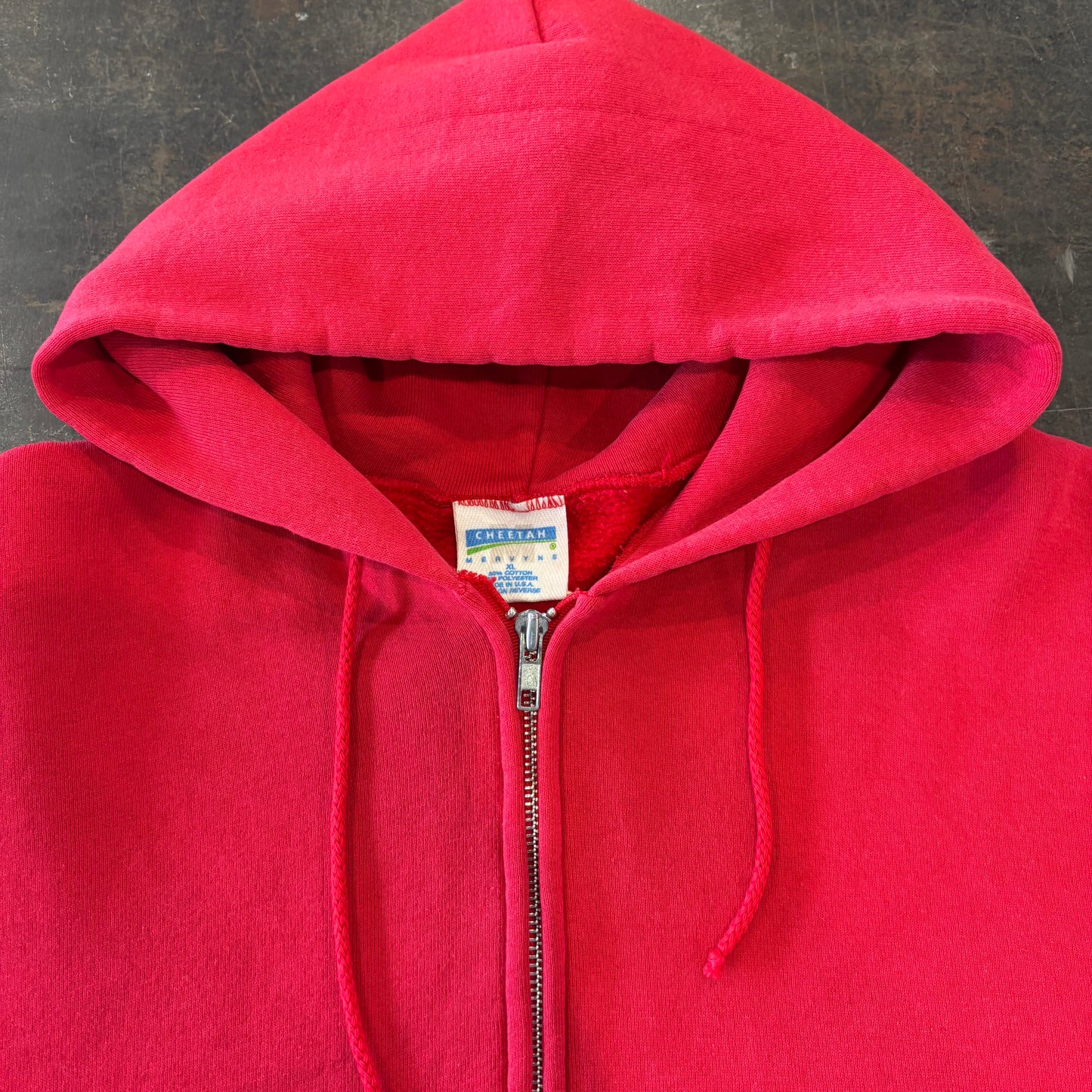 90's CHEETAH 無地 スウェット ジップフーディー 赤 (XL) /B3463S-SO