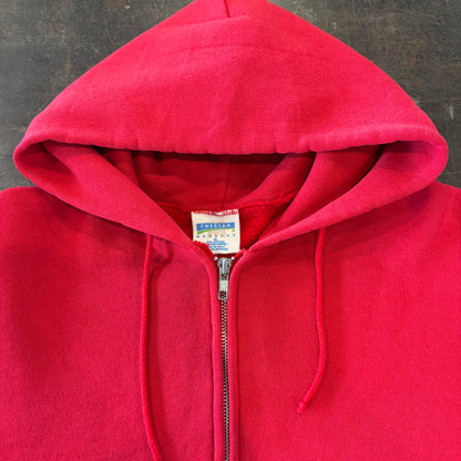 90's CHEETAH 無地 スウェット ジップフーディー 赤 (XL) /B3463S-SO