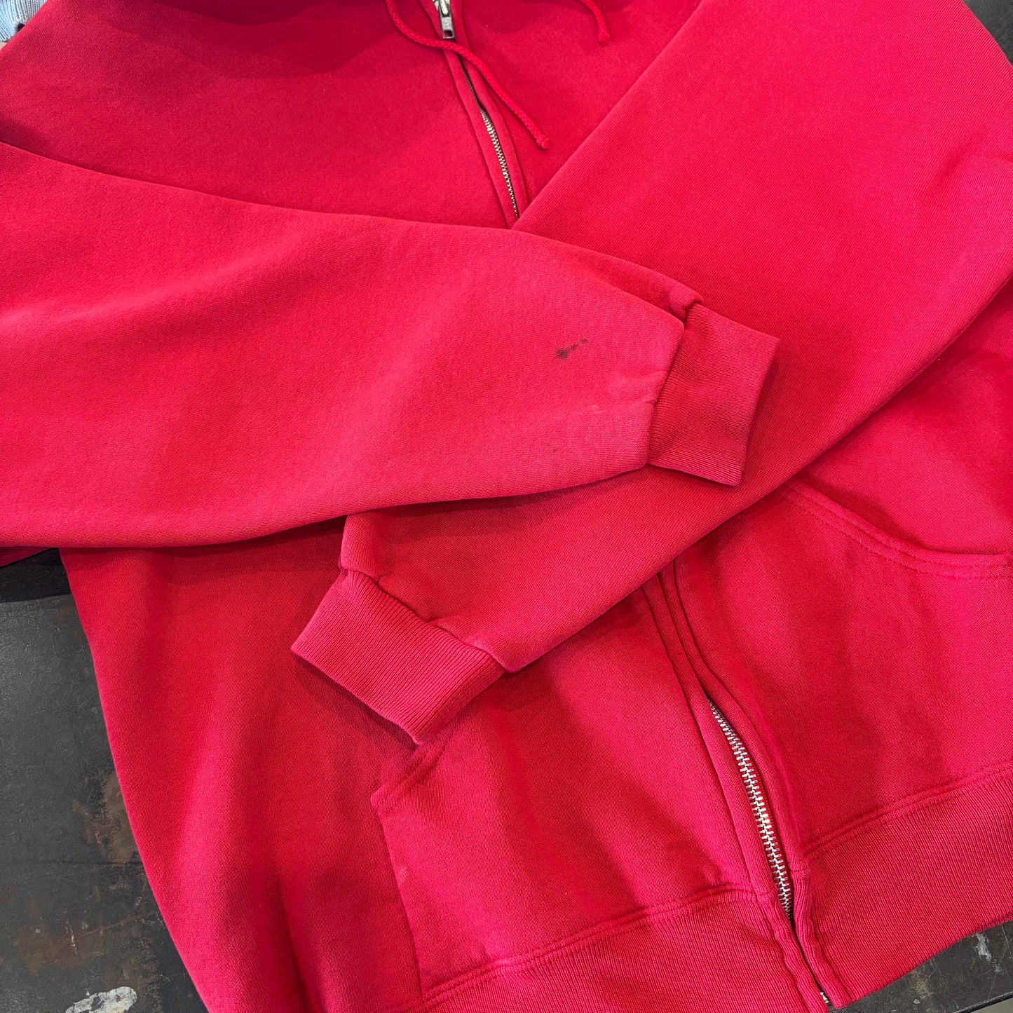 90's CHEETAH 無地 スウェット ジップフーディー 赤 (XL) /B3463S-SO