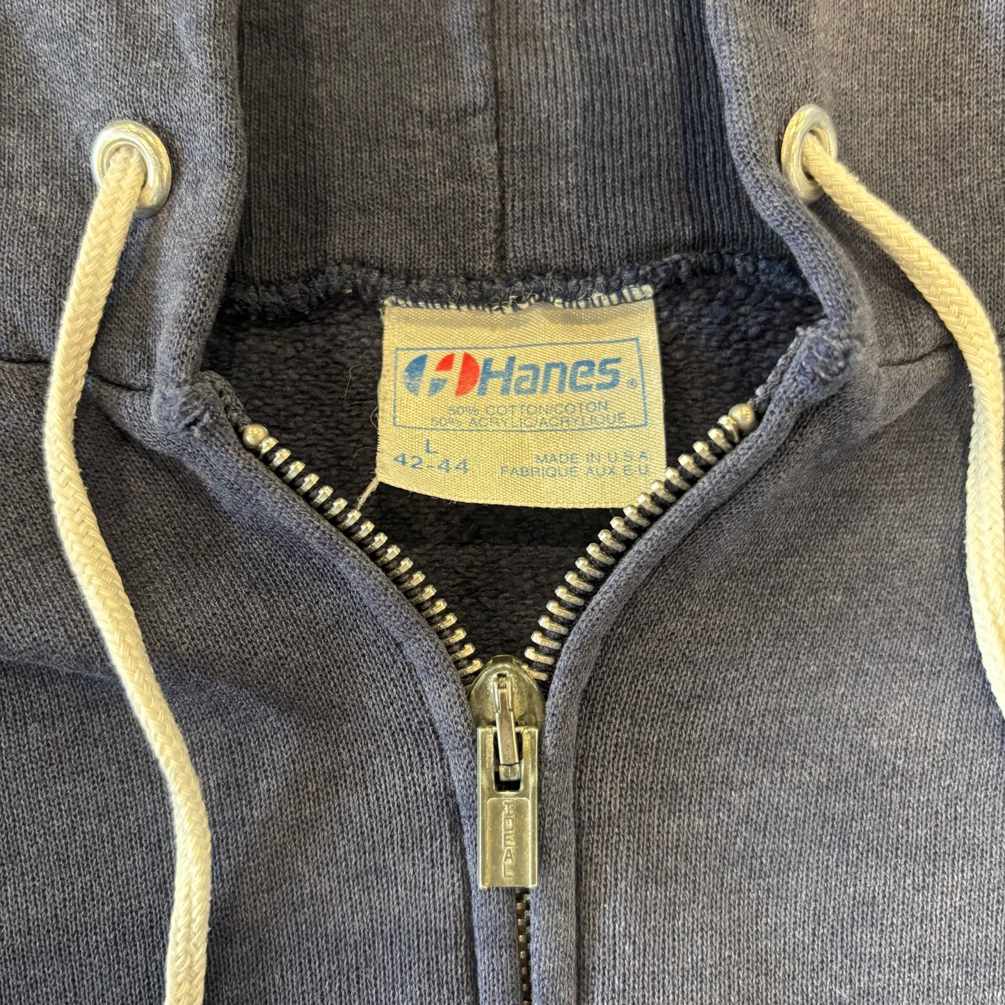 90's Hanes ヘインズ LOS ANGELES COUNTY PROBATION DEPT. スウェット ジップフーディー ネイビー (L) /B1707S-SO