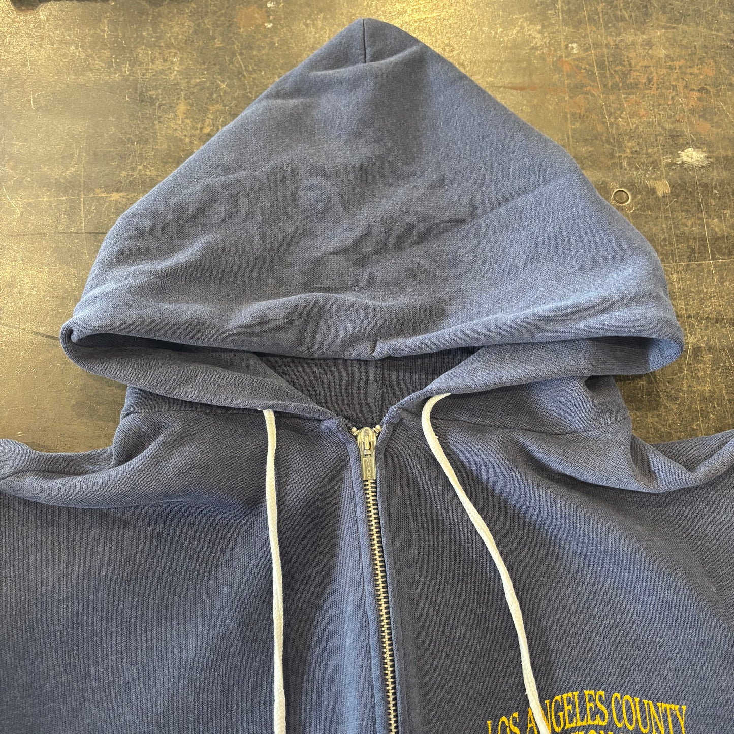 90's Hanes ヘインズ LOS ANGELES COUNTY PROBATION DEPT. スウェット ジップフーディー ネイビー (L) /B1707S-SO