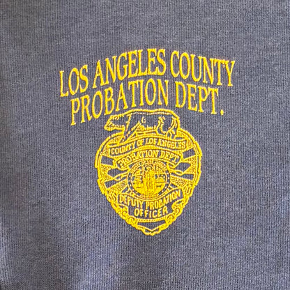 90's Hanes ヘインズ LOS ANGELES COUNTY PROBATION DEPT. スウェット ジップフーディー ネイビー (L) /B1707S-SO