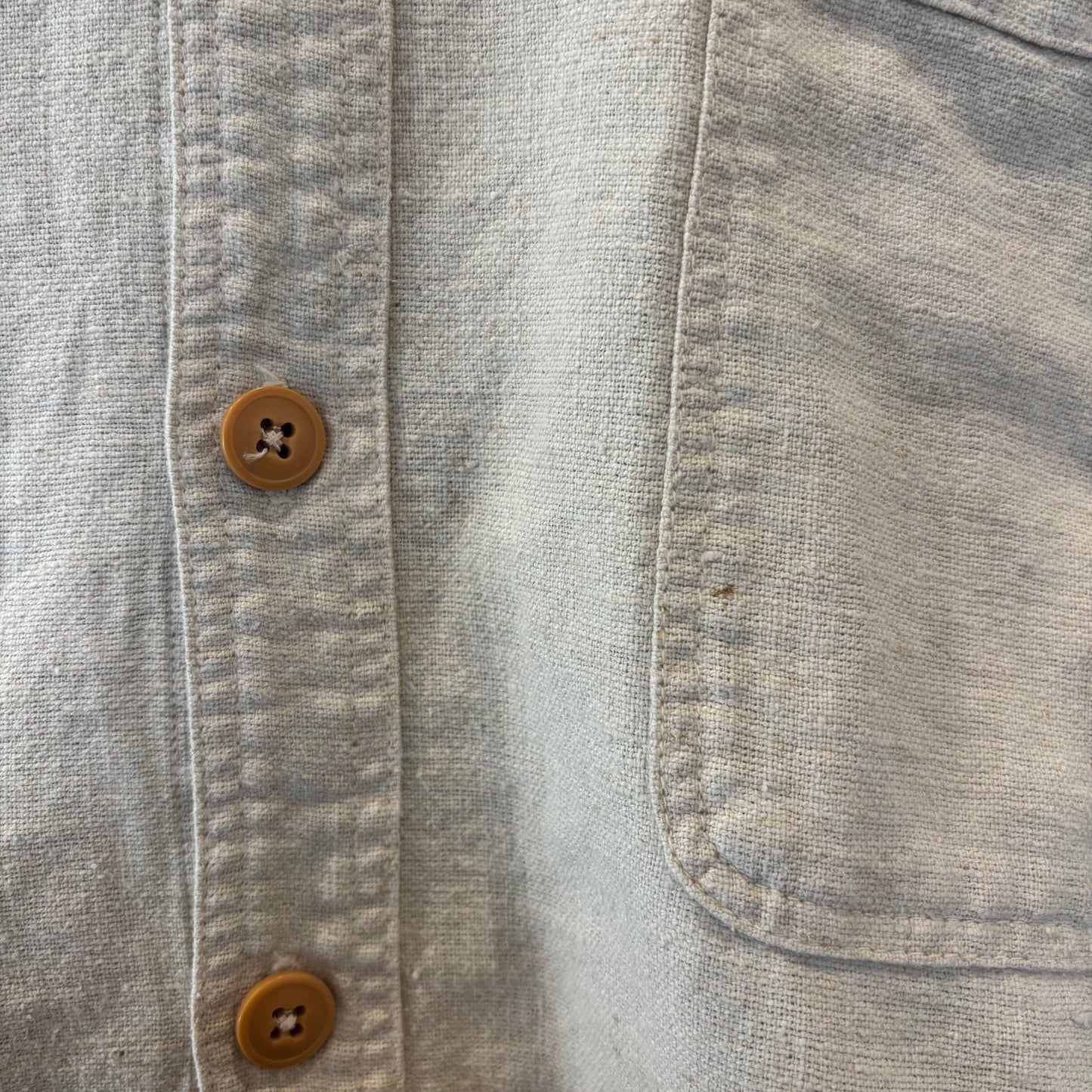 90's Patagonia パタゴニア 長袖リネンコットンワークシャツ アイボリー(L)/B3697S-SO