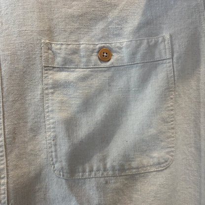 90's Patagonia パタゴニア 長袖リネンコットンワークシャツ アイボリー(L)/B3697S-SO