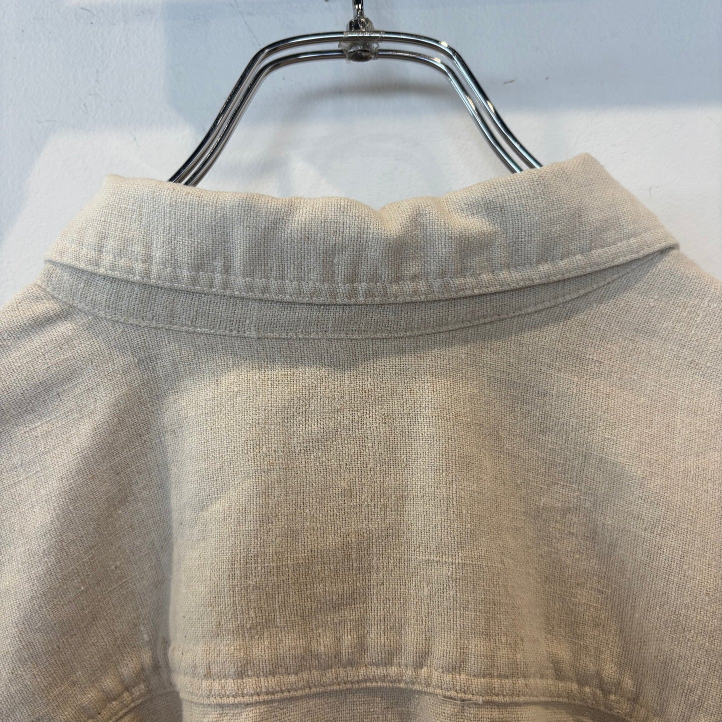 90's Patagonia パタゴニア リネン コットン シャツ アイボリー (L) B3683SH-SO