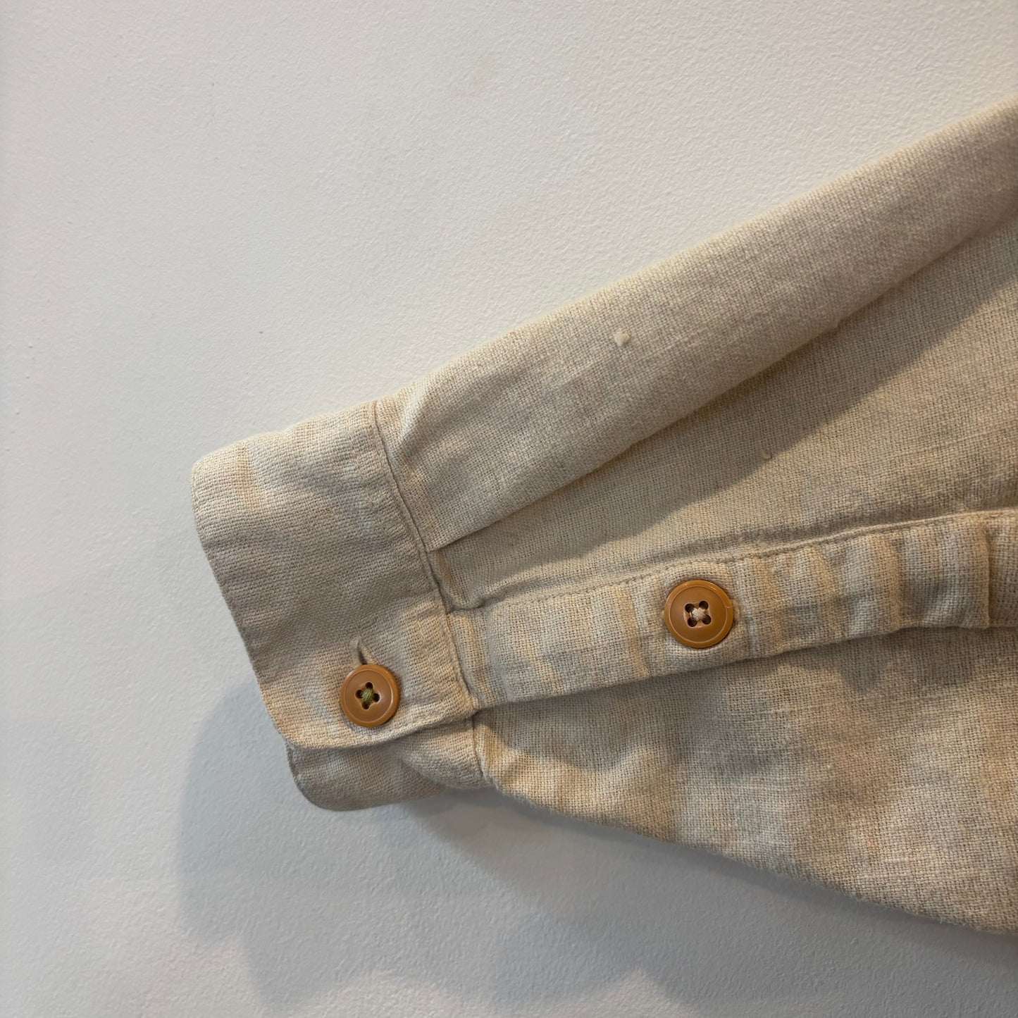 90's Patagonia パタゴニア リネン コットン シャツ アイボリー (L) B3683SH-SO