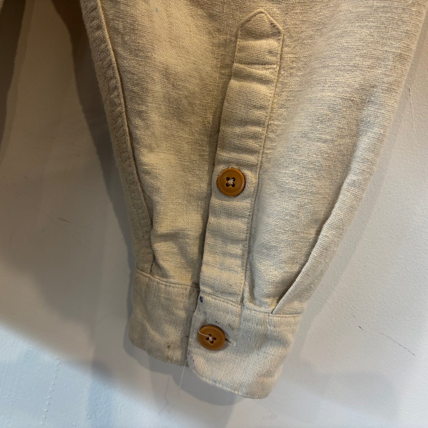 90's Patagonia パタゴニア 長袖リネンコットンワークシャツ アイボリー(L)/B3697S-SO