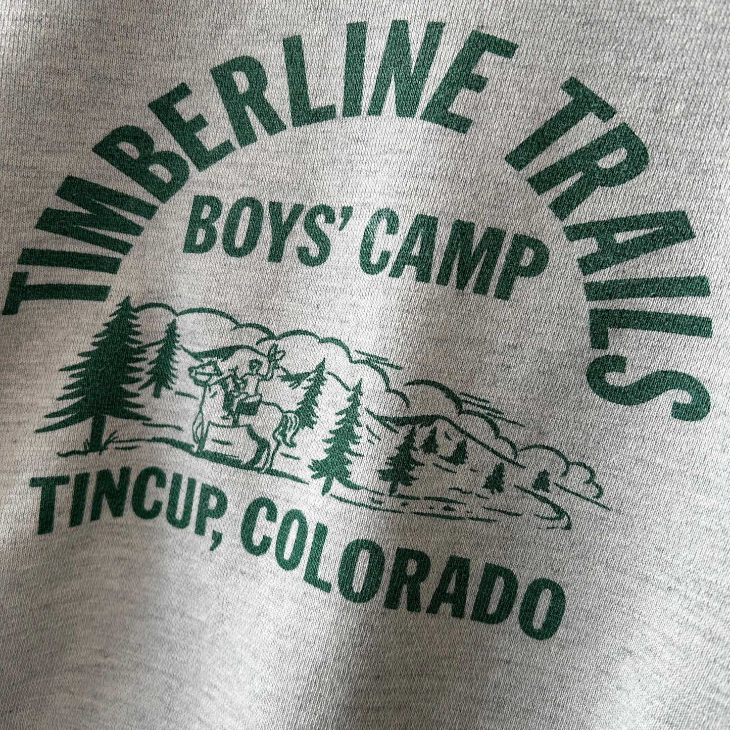 50's Huskee Mills 前V 染み込みプリントスウェット グレー(M)/A1786S-SO