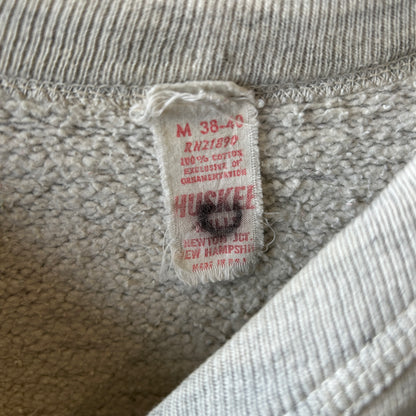 50's Huskee Mills 前V 染み込みプリントスウェット グレー(M)/A1786S-SO