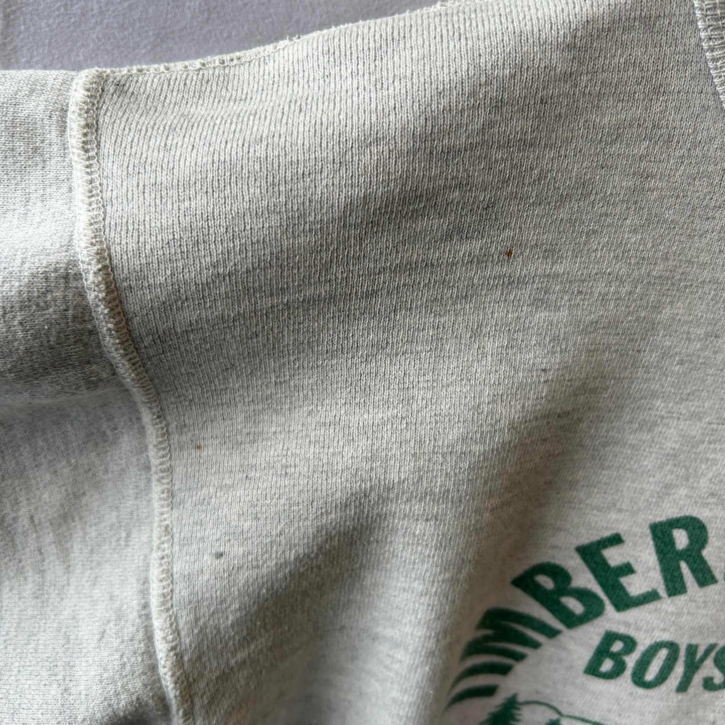 50's Huskee Mills 前V 染み込みプリントスウェット グレー(M)/A1786S-SO