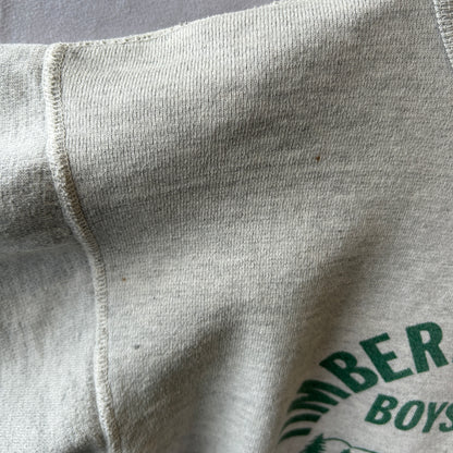 50's Huskee Mills 前V 染み込みプリントスウェット グレー(M)/A1786S-SO