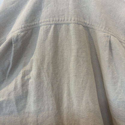 90's Patagonia パタゴニア 長袖リネンコットンワークシャツ アイボリー(L)/B3697S-SO