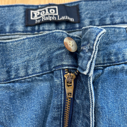 00's Polo Ralph Lauren ラルフローレン 2タック　デニムトラウザーズ パンツ ブルー (34×30)/A5336P-SO