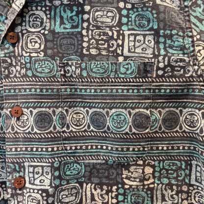 00's L.L.Bean エルエルビーン 総柄 トロピック オープンカラーシャツ 青系 (サイズ不明) B3684SH-SO
