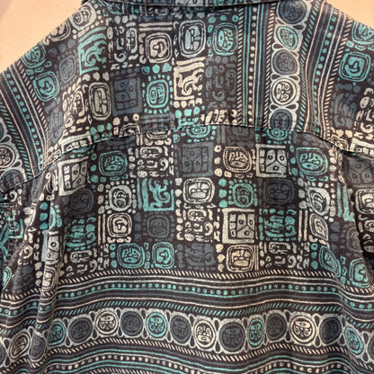 00's L.L.Bean エルエルビーン 総柄 トロピック オープンカラーシャツ 青系 (サイズ不明) B3684SH-SO
