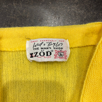 70's IZOD アクリルカーディガン イエロー (M)/B0421J-SO