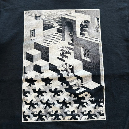 00's M.C.Escher ”循環” アートTシャツ 黒(M)/A4360T-SO