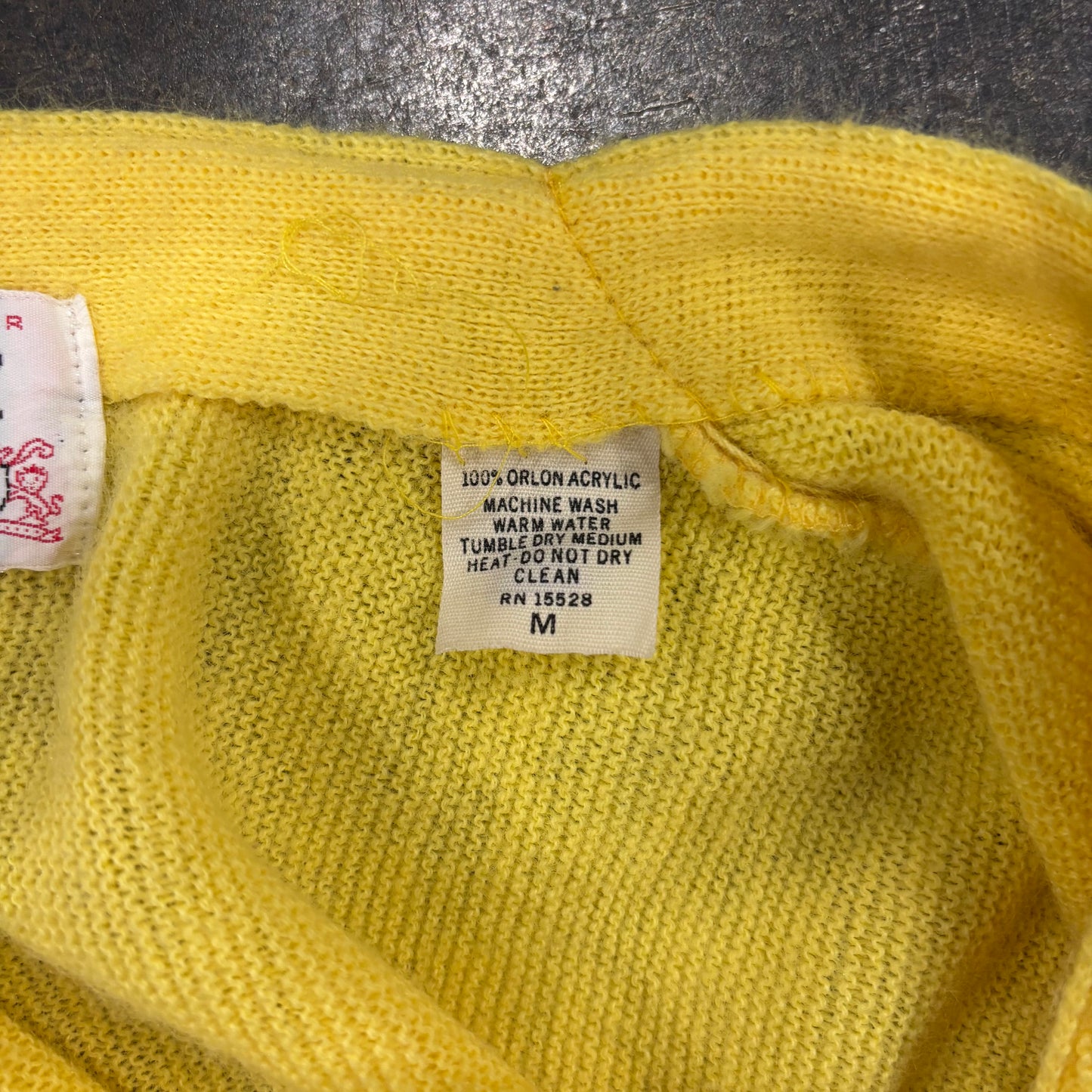 70's IZOD アクリルカーディガン イエロー (M)/B0421J-SO