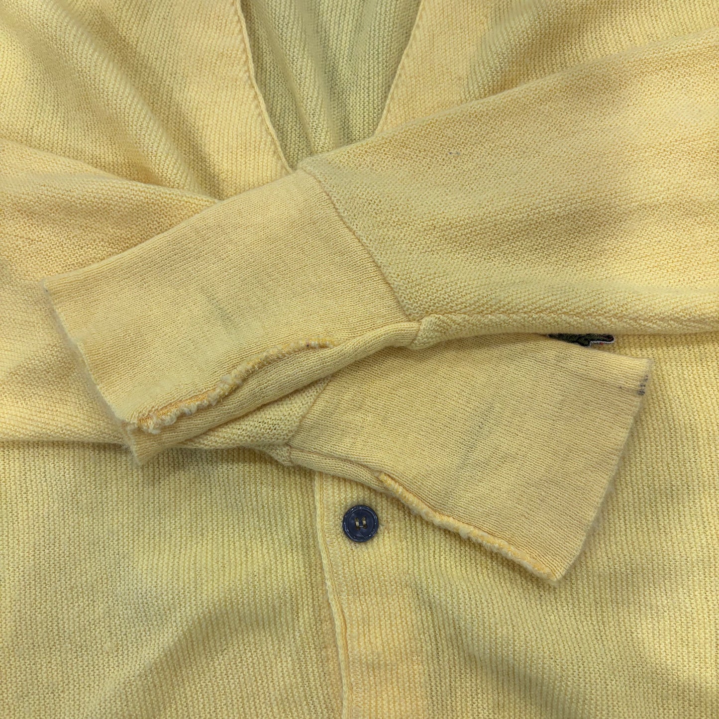 70's IZOD アクリルカーディガン イエロー (M)/B0421J-SO