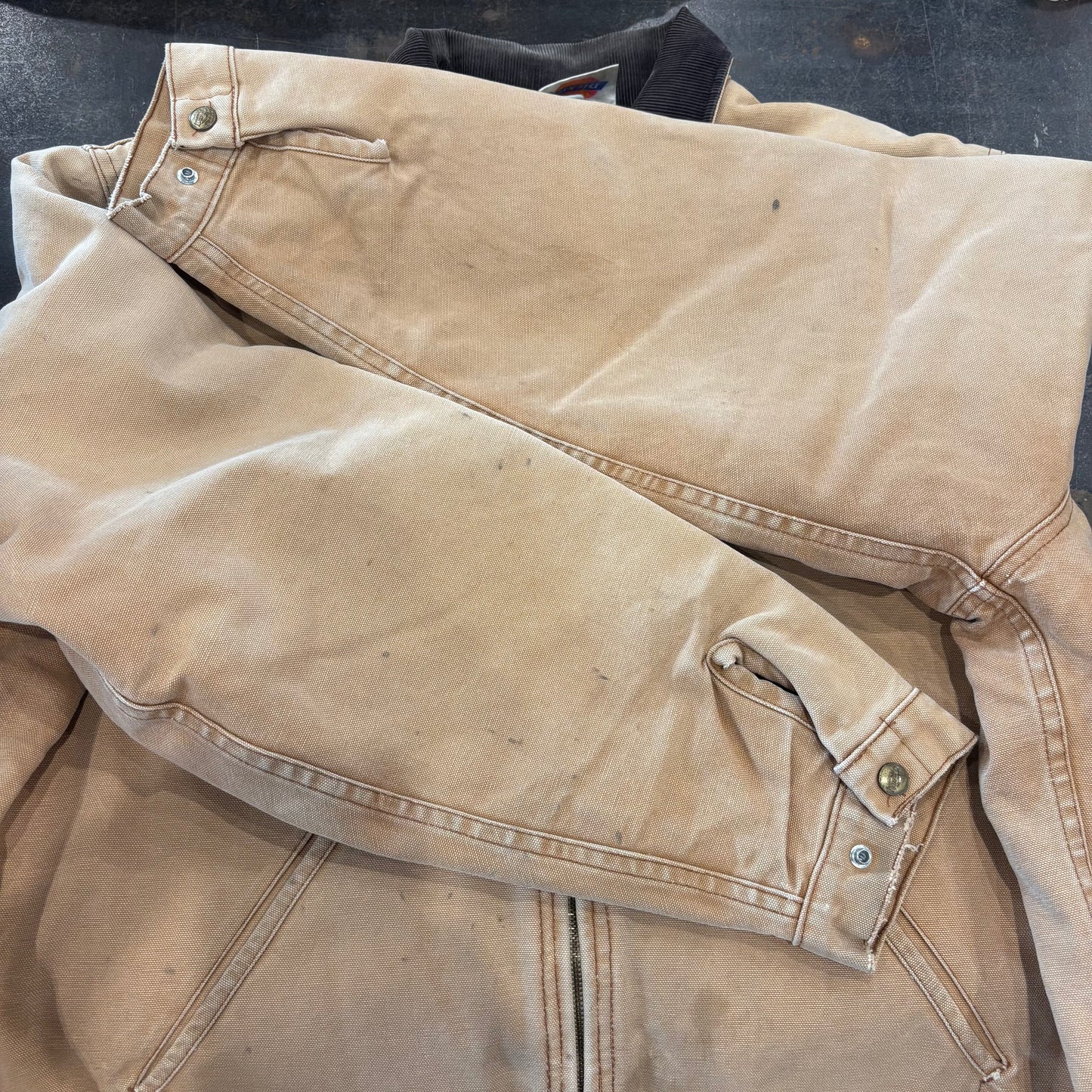 80's Dickies work jacket ダック ワーク ジャケット デトロイトタイプ ベージュ (L)/A8300J-SO