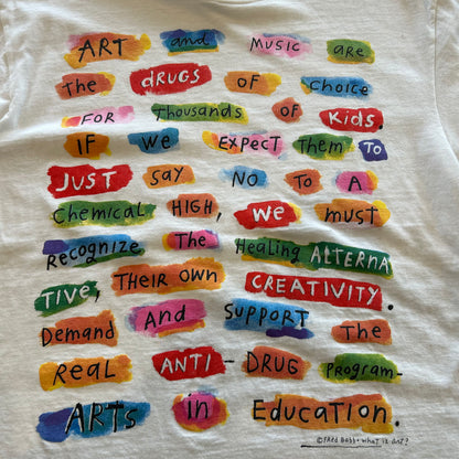 90's "What iz art?" by Fred Babb フレッドバブ アートTシャツ 白(L)/B1967T-SO
