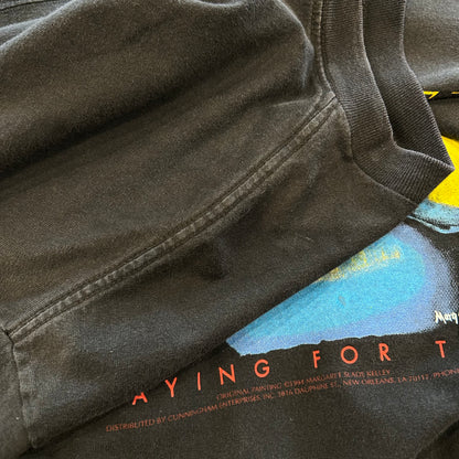 90's "PLAYING FOR TIPS" by Margaret Slade Kelley アートTシャツ JAZZ 黒/B2284T-SO