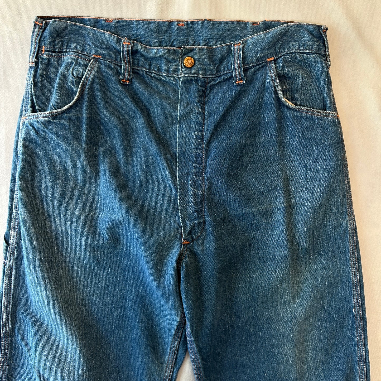 70's Unknown Brand デニムペインターパンツ ワークパンツ(w34)/A6732P-SO