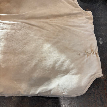 90's Carhartt work vest ダック ワーク ベスト 腰ゴム ベージュ(L)/A6707V-SO