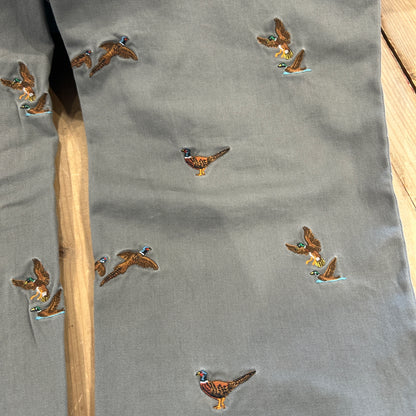 00's Polo Ralph Lauren twill pants ポロ ラルフローレン 雉 刺繍 パンツ グレー (36L)/B1457P-SO