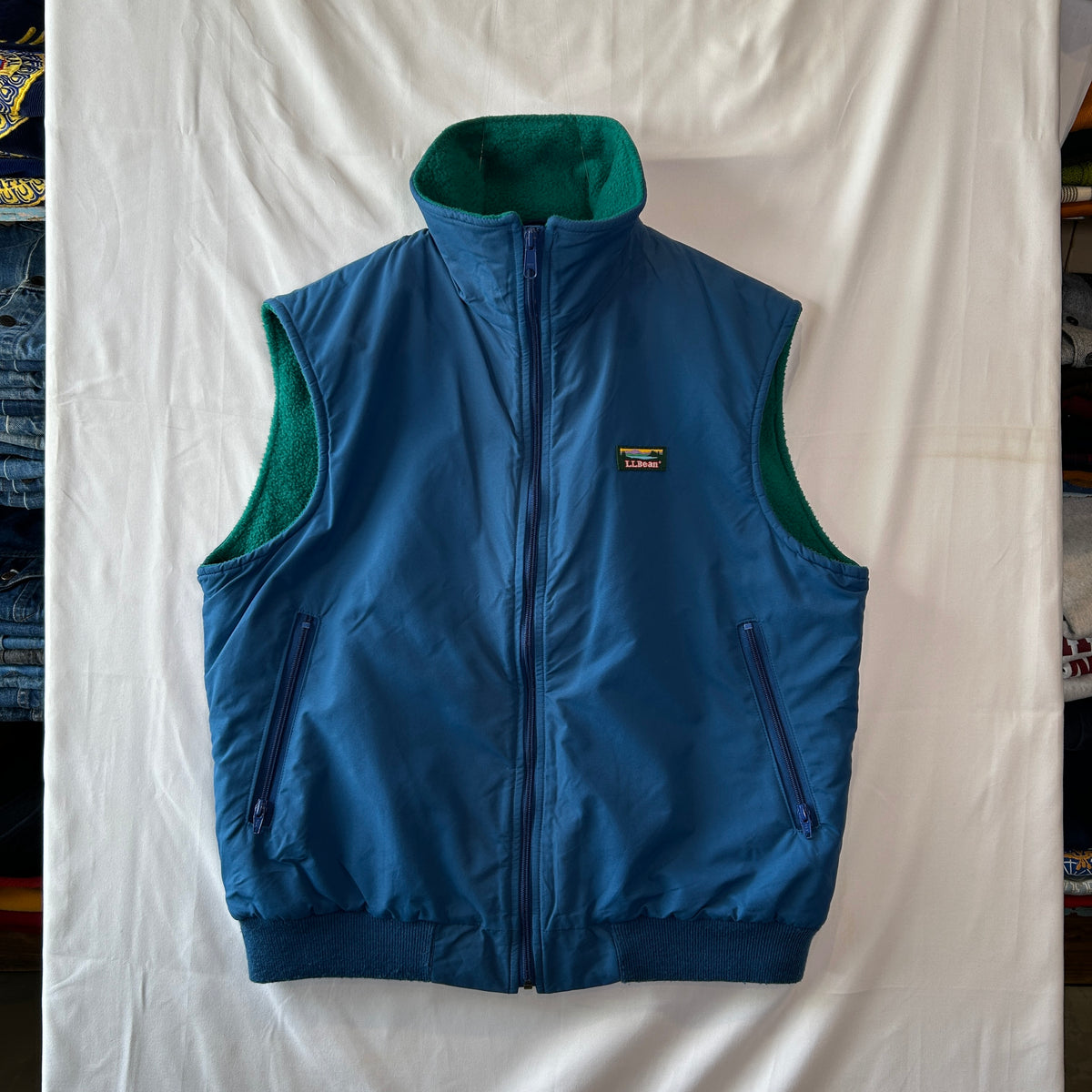 80's L.L.Bean エルエルビーン ウォームアップベスト USA製 ブルー(L)/A8971V-SO