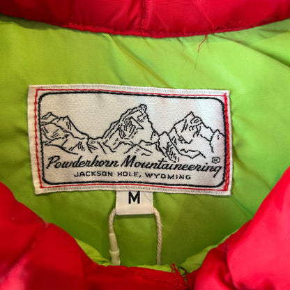 70's Powderhorn Mountaineering パウダーホーン ダウンベスト レッド/グリーン(M)/C1693V-SO