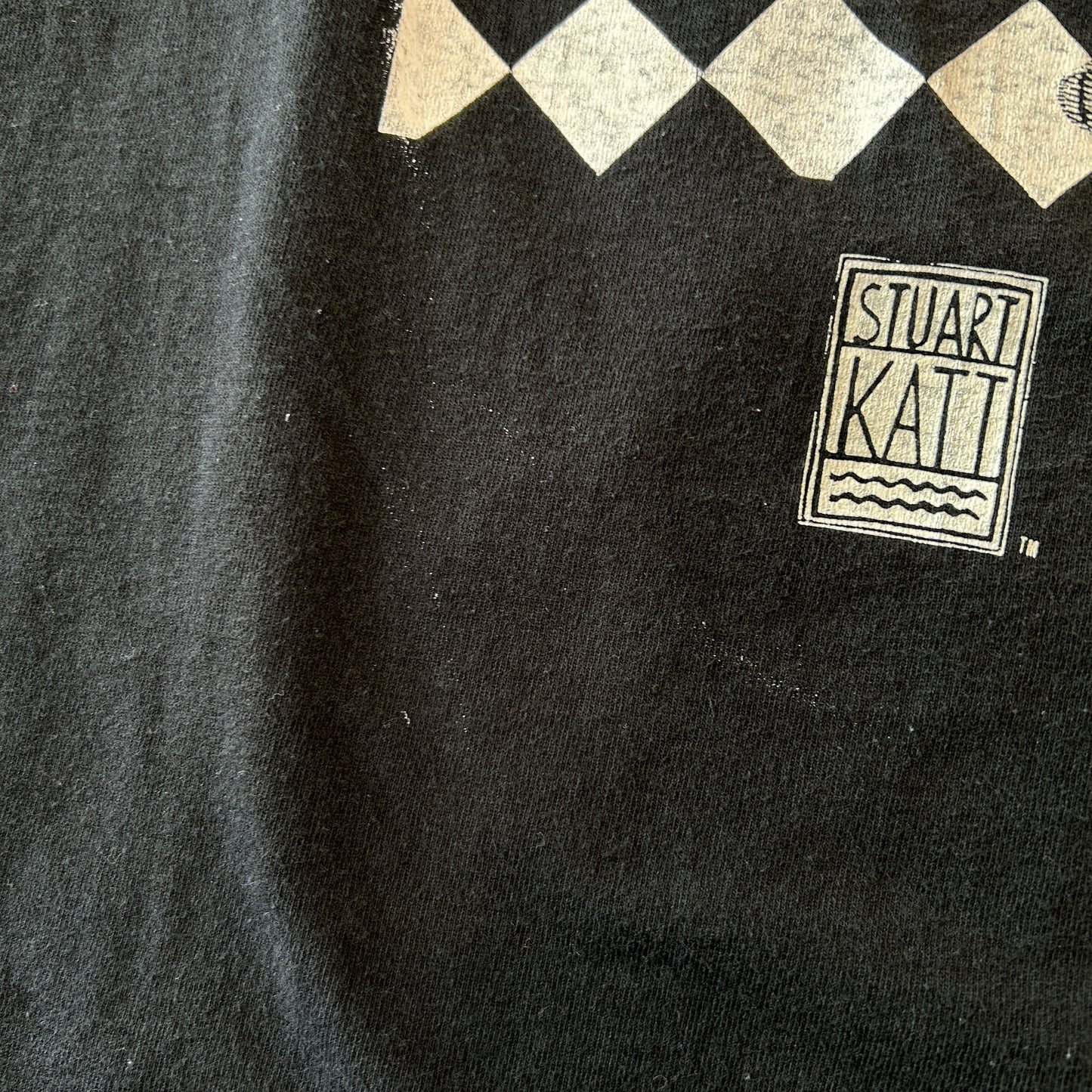80's  STUART KATT "CAT WANTS A DRINK" ネコ アートTシャツ 黒 (L)/C0912T-SO