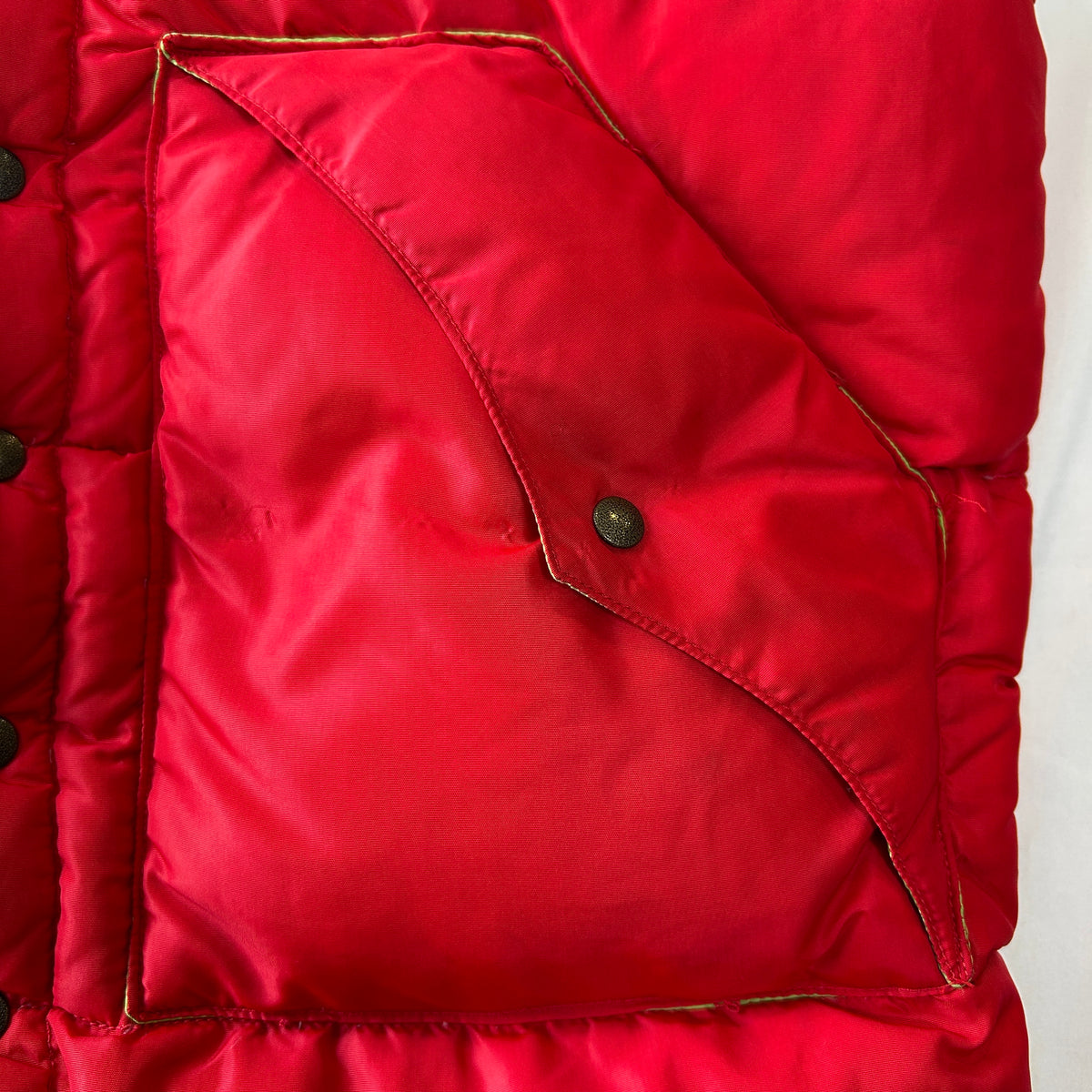 70's Powderhorn Mountaineering パウダーホーン ダウンベスト レッド/グリーン(M)/C1693V-SO