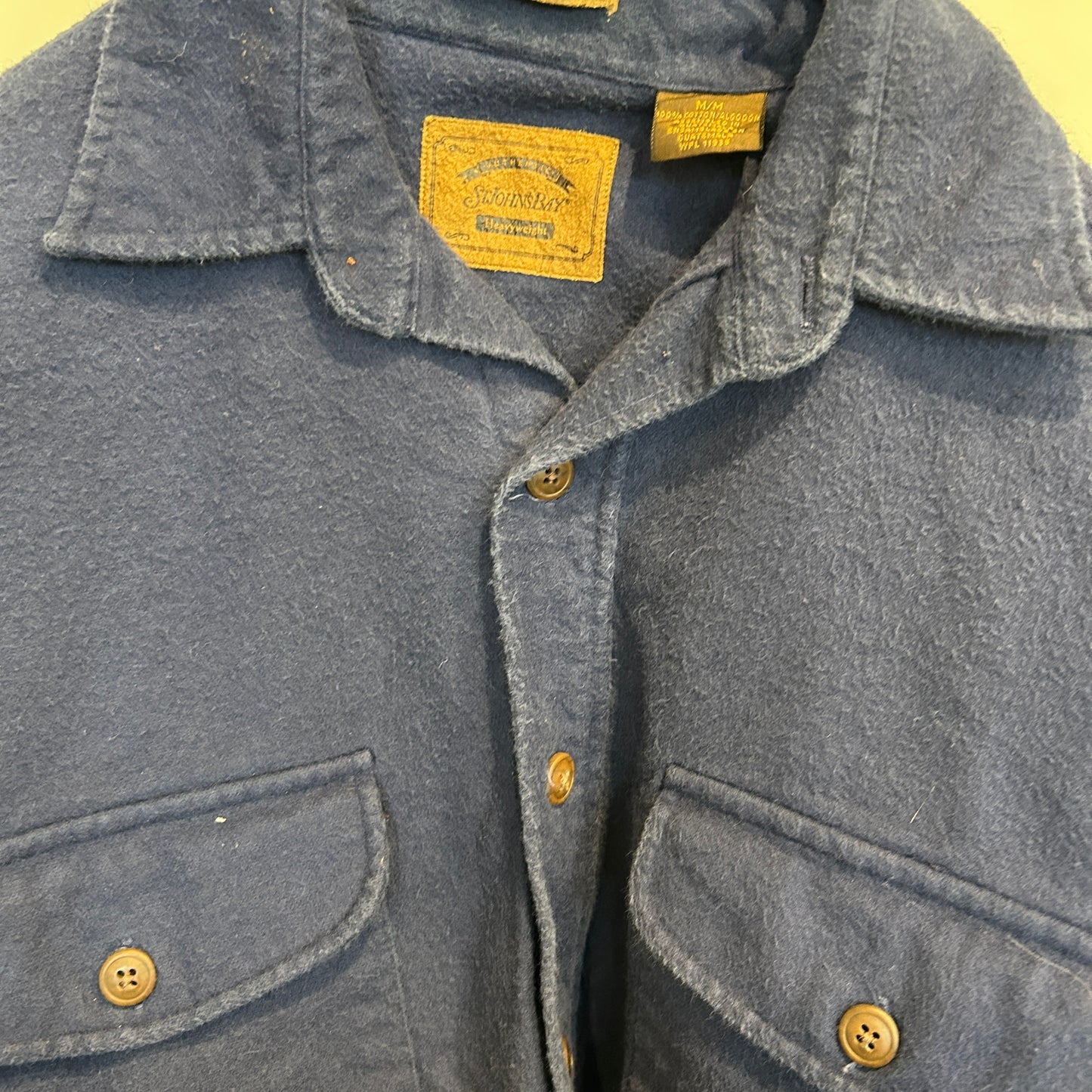 00's St.Johns'Bay  シャモアクロスシャツ 紺 (M)/A8945S-SO