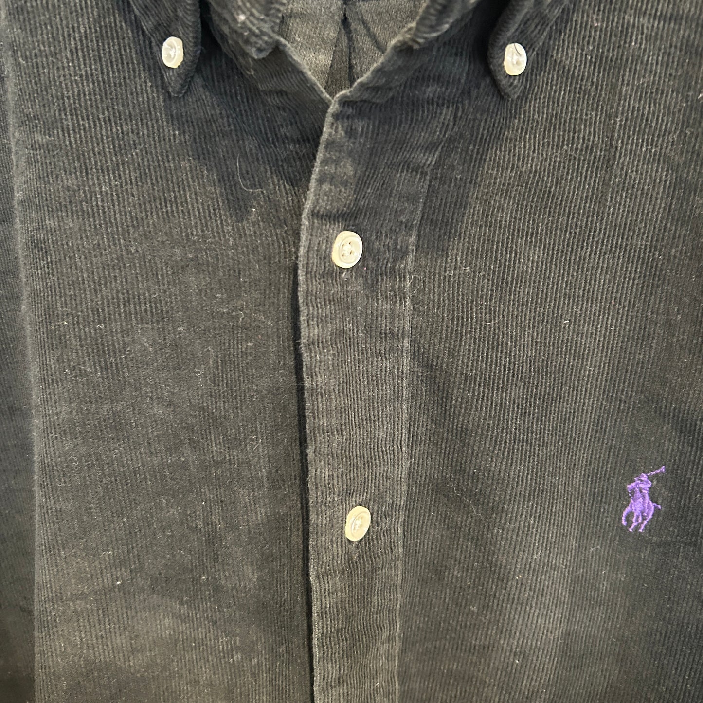 00's Ralph Lauren ラルフローレン コーデュロイシャツ 黒 (L)/B1506S-SO
