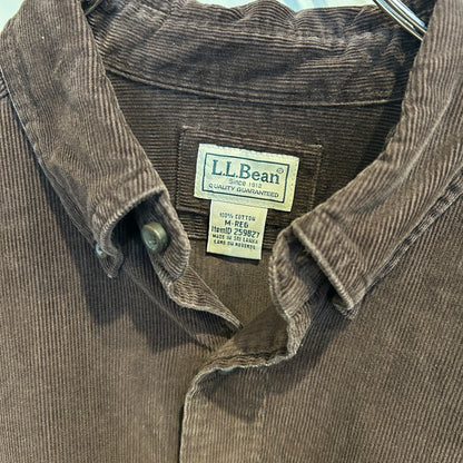 00's L.L.Bean エルエルビーン コーデュロイシャツ 茶 (M)/A8395S-SO