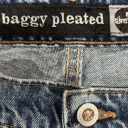 90's Levi's Silber Tab Buggy Pleated デニムパンツ 青 (36×32)/A7350P-SO