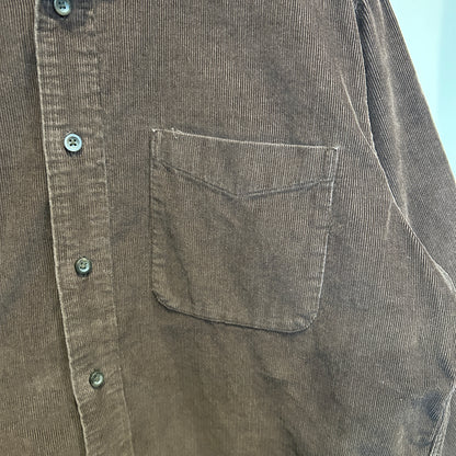 00's L.L.Bean エルエルビーン コーデュロイシャツ 茶 (M)/A8395S-SO