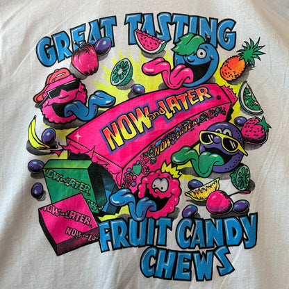 90's NOW and LATER キャンディー 企業Tシャツ 白 Fruit of the loom(L)/A7389T-SO