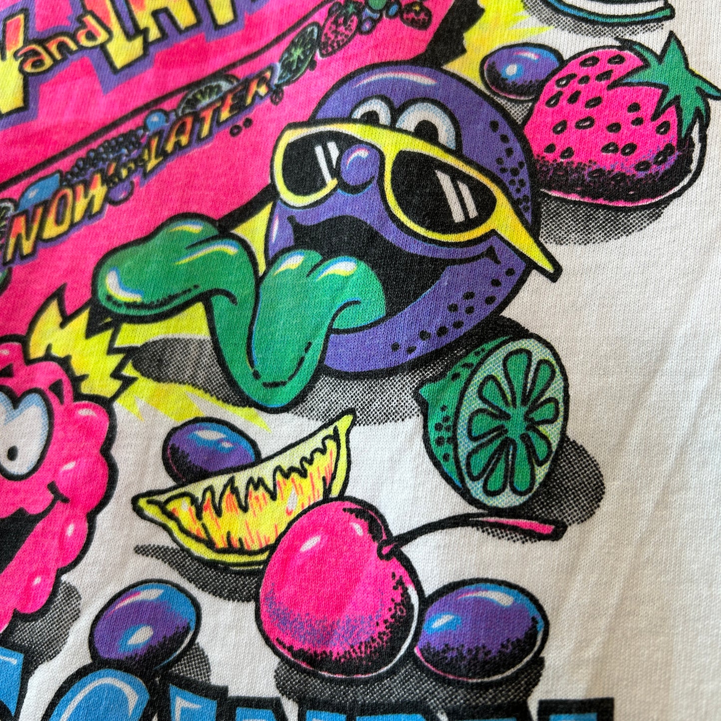 90's NOW and LATER キャンディー 企業Tシャツ 白 Fruit of the loom(L)/A7389T-SO