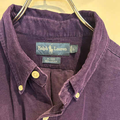 00's Ralph Lauren ラルフローレン コーデュロイシャツ Blake 紫 (L)/B1132S-SO