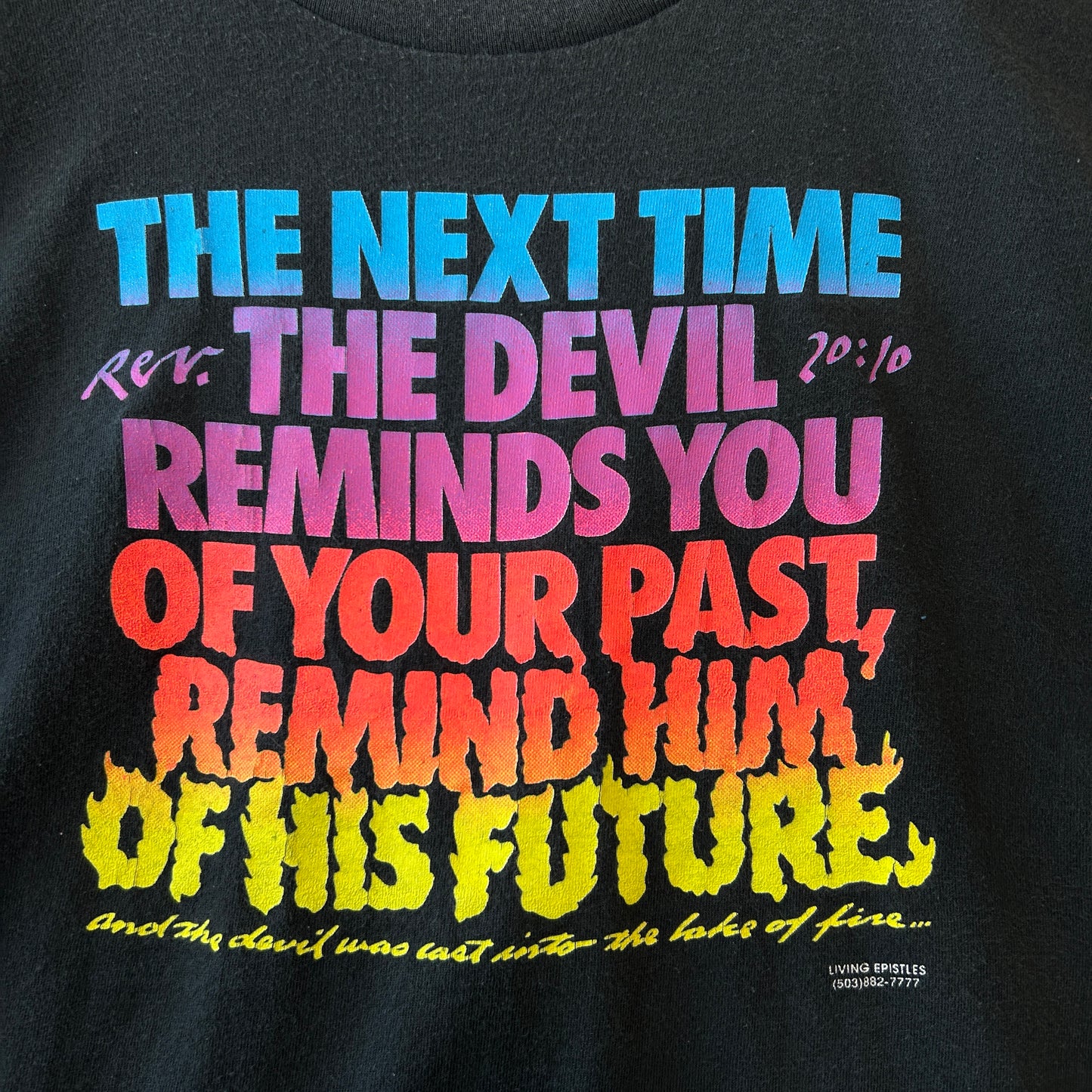 90's Living Epistles メッセージTシャツ キリスト ヨハネの黙示録 黒(XL)/A6419T-SO