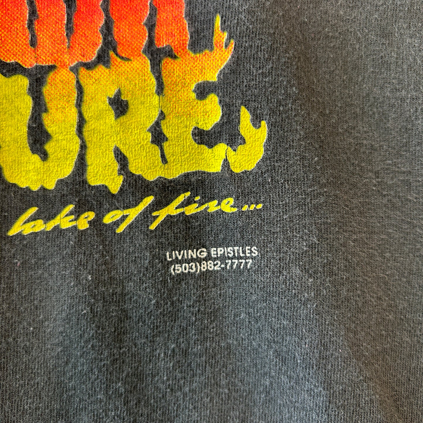 90's Living Epistles メッセージTシャツ キリスト ヨハネの黙示録 黒(XL)/A6419T-SO
