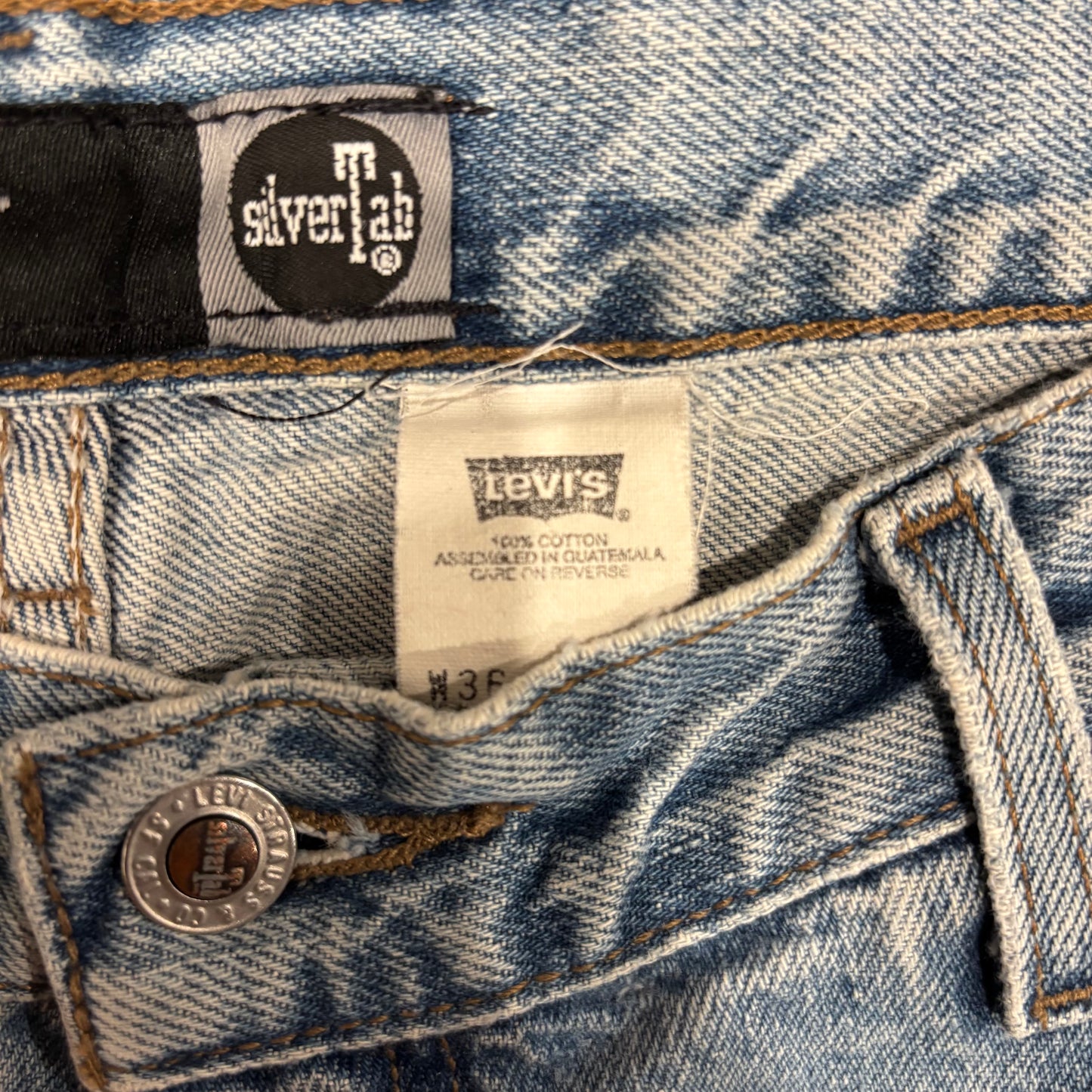 90's Levi's リーバイス Silber Tab デニム バギーパンツ 薄青 (36×36)/B2606P-SO