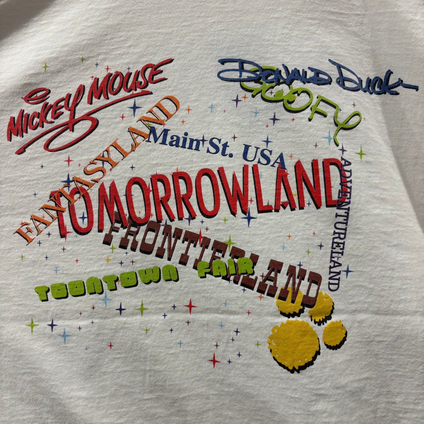 90's Disney キャラクター グラフィックTシャツ 白(XL相当)/B3482T-SO