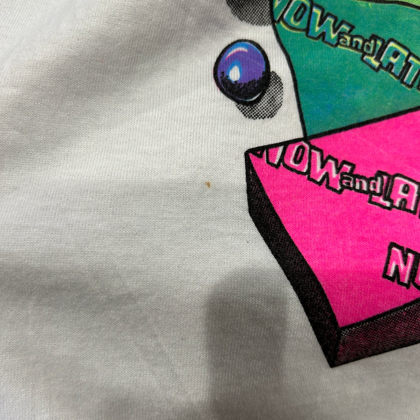 90's NOW and LATER キャンディー 企業Tシャツ 白 Fruit of the loom(L)/A7389T-SO