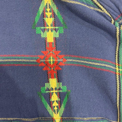 00's Polo Ralph Lauren ラルフローレン チェック ネイティブ柄シャツ 青赤緑黄 (XXL)/A1165SH-SO